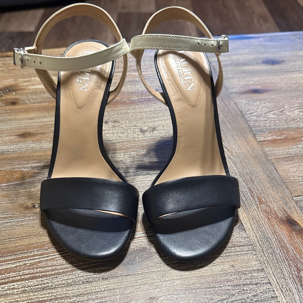 Lauren Ralph Lauren Blue and Cream Heels